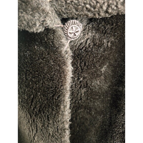 Vintage Brown Faux Fur Swing Coat Plush Satin Lined Womens Jacket Heavy Winter M - Picture 3 of 8